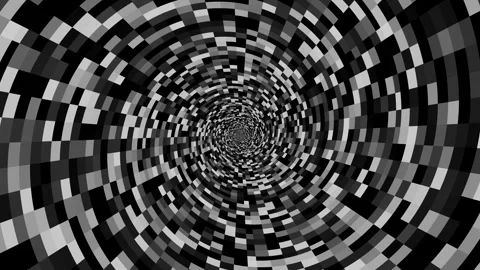 Spinning Block Vortex - Nighttime Abstract Loop Stock Footage 301484613