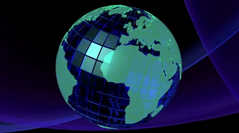 Spinning Blue Earth Stock Footage 24507500
