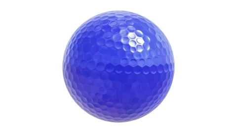Spinning blue golf ball looping 3D animation with alpha Stock Footage 156793882