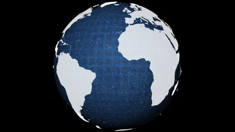 Spinning Blue Marble Translucent Globe Loop Stock Footage 116363287