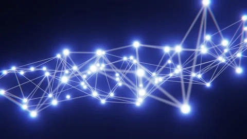 Spinning blue plexus pattern looping 3D animation Stock Footage 164285155