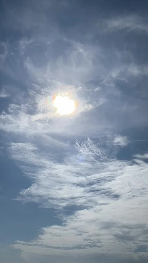 Spinning Blue Sky Cloudscape, Vertical Video Stock Footage 308421761