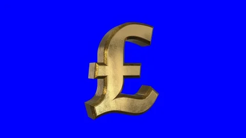 Spinning British Pound Sign Screen Stock Footage 87450302