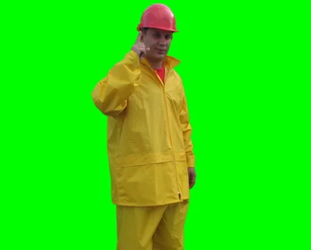 Spinning builder calls to attention on the Green Screen LOOP PAL Stock Footage 1059419