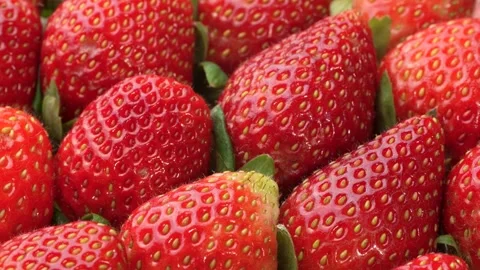 Spinning Bunch of Ripe Red Strawberries, 360 Degree View. Stock Footage 318515853