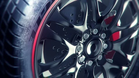 Spinning car wheel loop Stock-Footage 5556564