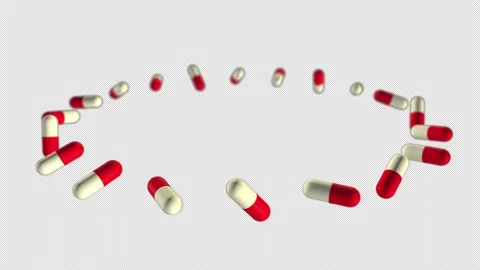 Spinning in a carousel.. No background. Slow-motion shooting of flying red and w Stock-Footage 148036681