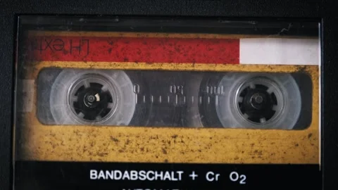 Spinning Cassette Tape with Numeric Counter Video stock 317762765