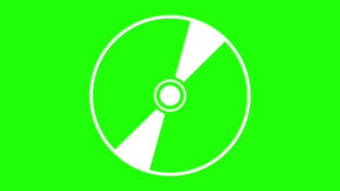 Spinning CD disc icon, animated spinning CD disc icon green screen croma 4k Stock Footage 315254296