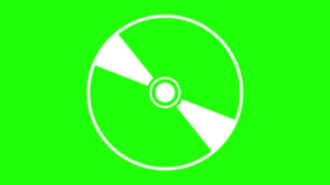 Spinning CD disc icon, animated spinning CD disc icon green screen croma 4k Stock Footage 315254297
