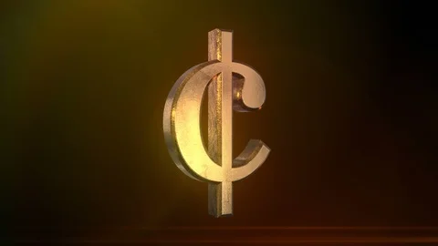 Spinning Cent Sign Stock Footage 87450723