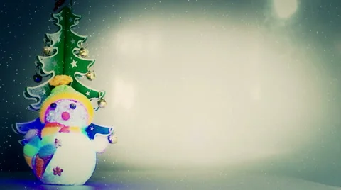 Spinning Christmas tree with snow Stock Footage 57962913