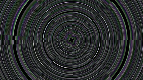 Spinning circles create a unique pattern in black and white Stock Footage 339372230