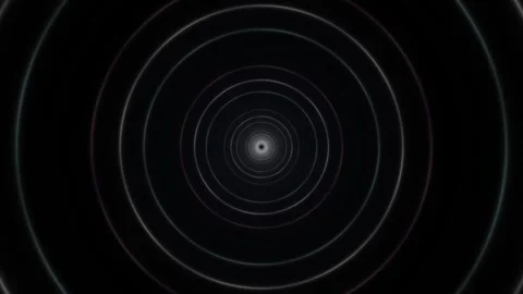 Spinning circles create visual depth in a dark background Stock Footage 337966479