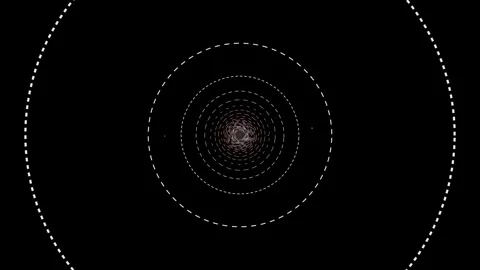 Spinning circles create visual effect in dark background Stock Footage 337378724