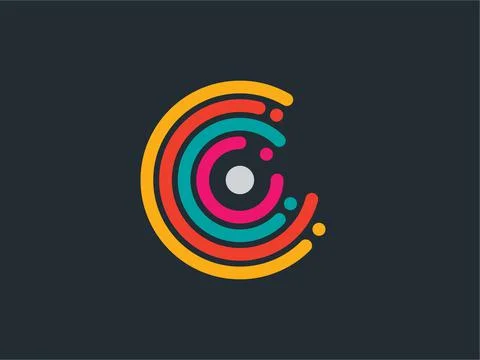 Spinning circles vector logo design Stock Illustration