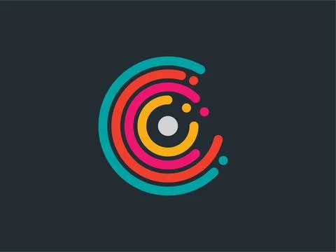 Spinning circles vector logo design Stock Illustration