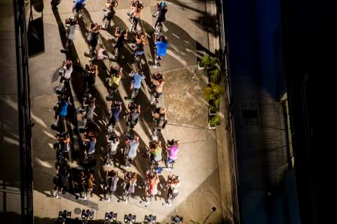 Spinning class Stock Photos