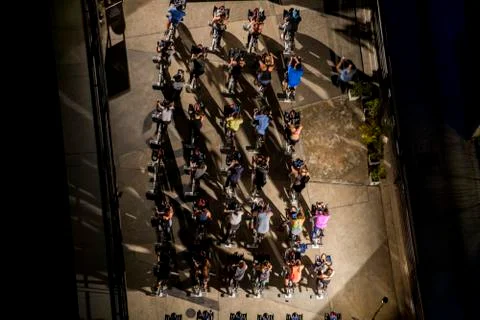 Spinning class Stock Photos