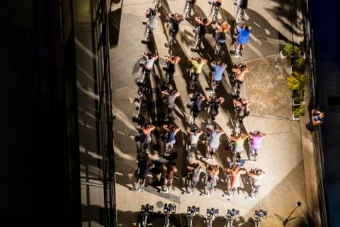 Spinning class Stock Photos