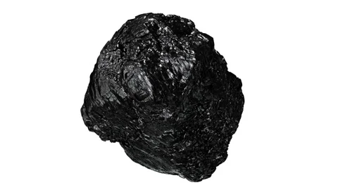 Spinning coal piece demonstration looping 3D animation with alpha Video stock 202220872