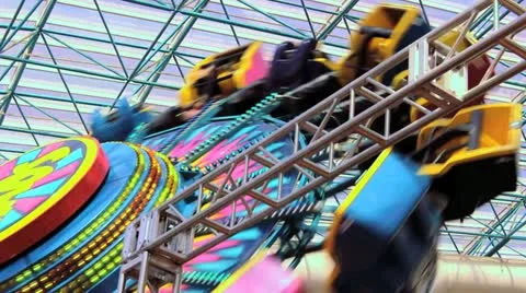 Spinning coaster ride V2 - HD Video stock 12251273