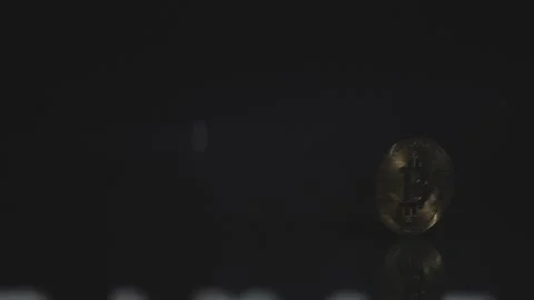 Spinning coin BTC Stock Footage 247054944