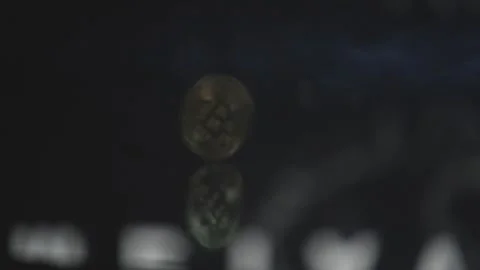 Spinning coin for segment of BTC Stock Footage 247055317
