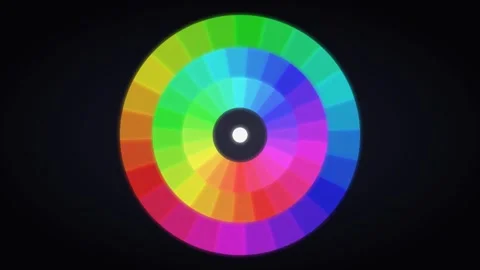 Spinning Color Wheel Seamless Loop 4K — Rainbow Spectrum Rotation Background 스톡 동영상 333780119