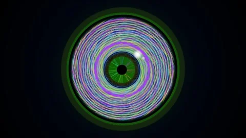 Spinning colors create patterns and shapes in a circular design Stock Footage 337232360