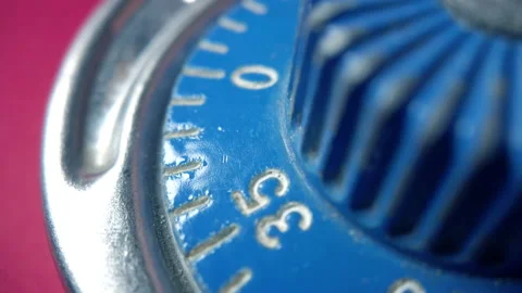 Spinning combination lock dial on safe 스톡 동영상 151886915