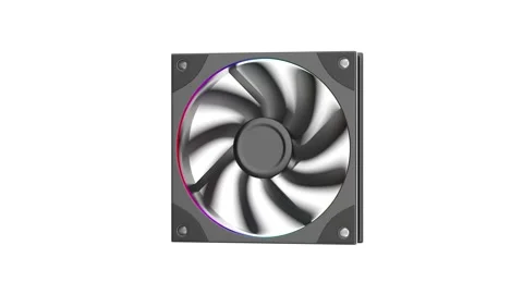 Spinning computer case fan Stock Footage 255743011
