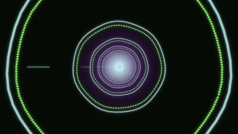 Spinning concentric circles create a visual pattern in motion Stock Footage 337301757
