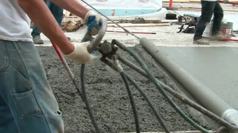 Spinning-concrete-smoother Stock Footage
