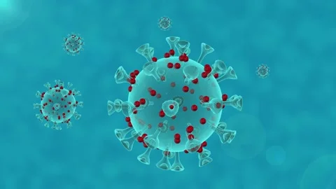 Spinning Corona Virus made with wireframe Video stock 138451300