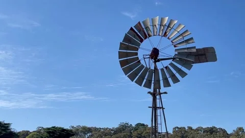 Spinning country windmill Stock Footage 232350799