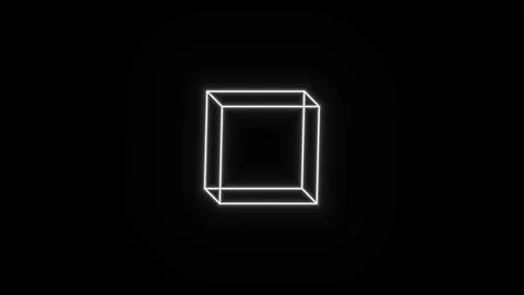 Spinning Cube 3d Mesh Wireframe Wiremesh Tumbling Rolling Mask Stock Footage 139739378