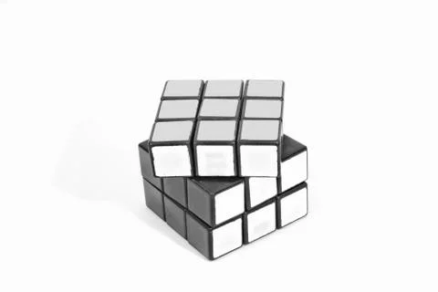 Spinning cube just about to be solved Stock Photos