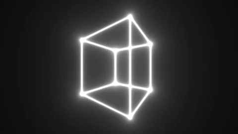 Spinning Cube Wirefreame Box Spinner 3d Mask 스톡 동영상 139740381