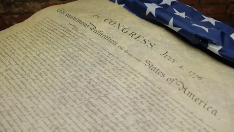 Spinning declaration of independence 1 Stock Footage 88959692