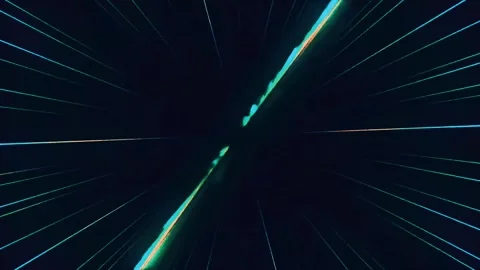 Spinning different colors lights lines dark background Stock-Footage 260770329
