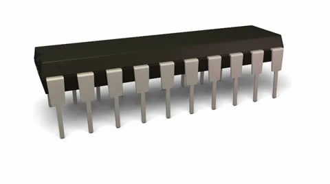 Spinning DIP20 Component Stock Footage 22690101