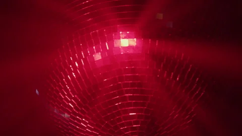 Spinning Disco Ball Reflects Different Color at a Party Stock Footage 270402774