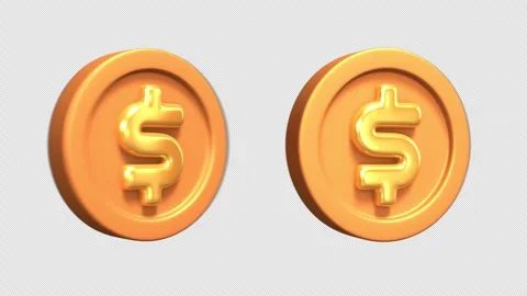 Spinning Dollar Coin Stock Footage 248961905