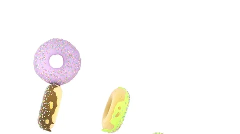 Spinning donuts go up Stock Footage 45371218