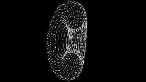 Spinning Dotted Torus  - Abstract Looping Animation Stock Footage 70422101