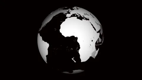 Spinning earth globe black and white motion. Vidéo 332089428