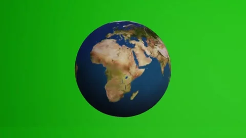 Spinning earth globe with green screen background. Video stock 335703094