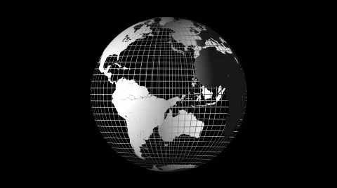 Spinning earth globe with grid Stock-Footage 771125