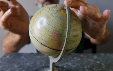Spinning earth globe Stock Photos